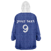 Custom Fijian Football Wearable Blanket Hoodie Tapa Pattern and Shark Tribal