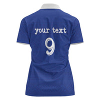 Custom Fijian Football Women Polo Shirt Tapa Pattern and Shark Tribal