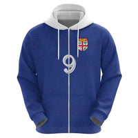 Custom Fijian Football Zip Hoodie Tapa Pattern and Shark Tribal LT03 - Polynesian Pride