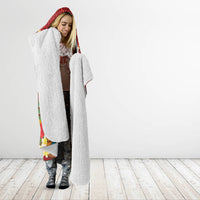 Hawaii Plumeria Lei Hooded Blanket Tiki and Kakau Pattern Red Color LT03 - Polynesian Pride