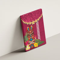 Hawaii Plumeria Lei Canvas Wall Art Tiki and Kakau Pattern Pink Color LT03 - Polynesian Pride