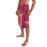 Hawaii Plumeria Lei Lavalava Tiki and Kakau Pattern Pink Color LT03 - Polynesian Pride