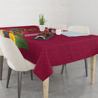 Hawaii Plumeria Lei Tablecloth Tiki and Kakau Pattern Pink Color LT03 - Polynesian Pride