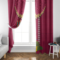 Hawaii Plumeria Lei Window Curtain Tiki and Kakau Pattern Pink Color LT03 - Polynesian Pride