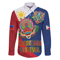 Philippines MassKara Family Matching Short Sleeve Bodycon Dress and Hawaiian Shirt Filipino Carnival Mask and Polynesian Pattern