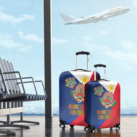 Philippines MassKara Luggage Cover Filipino Carnival Mask and Polynesian Pattern