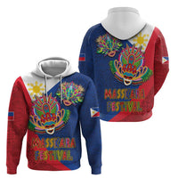Philippines MassKara Zip Hoodie Filipino Carnival Mask and Polynesian Pattern