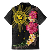 Hawaii and Philippines Together Family Matching Mermaid Dress and Hawaiian Shirt Hibiscus Flower and Sun Badge Polynesian Pattern Coloful