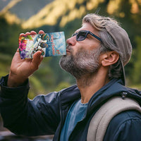 New Zealand Merry Christmas 4 in 1 Can Cooler Tumbler Kiwi Birds Snow Boarding-Vibrant Tropical Flower - Polynesian Pride