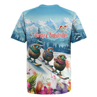 New Zealand Merry Christmas Rugby Jersey Kiwi Birds Snow Boarding-Vibrant Tropical Flower - Polynesian Pride