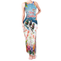 New Zealand Merry Christmas Tank Maxi Dress Kiwi Birds Snow Boarding-Vibrant Tropical Flower - Polynesian Pride