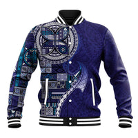 Samoan Siapo Art Tattoo Polynesian Pattern Baseball Jacket Navy Color LT03 Unisex Navy - Polynesian Pride