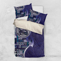 Samoan Siapo Art Tattoo Polynesian Pattern Bedding Set Navy Color - Polynesian Pride