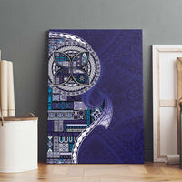 Samoan Siapo Art Tattoo Polynesian Pattern Canvas Wall Art Navy Color LT03 - Polynesian Pride