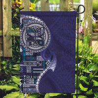 Samoan Siapo Art Tattoo Polynesian Pattern Garden Flag Navy Color - Polynesian Pride