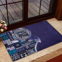 Samoan Siapo Art Tattoo Polynesian Pattern Rubber Doormat Navy Color LT03 - Polynesian Pride