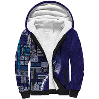Samoan Siapo Art Tattoo Polynesian Pattern Sherpa Hoodie Navy Color LT03 Unisex Navy - Polynesian Pride