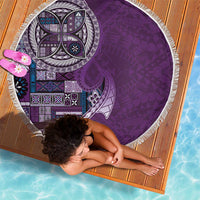 Samoan Siapo Art Tattoo Polynesian Pattern Beach Blanket Purple Color LT03 - Polynesian Pride