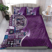 Samoan Siapo Art Tattoo Polynesian Pattern Bedding Set Purple Color - Polynesian Pride