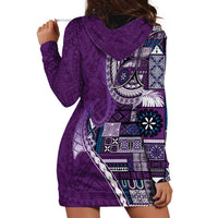 Samoan Siapo Art Tattoo Polynesian Pattern Hoodie Dress Purple Color - Polynesian Pride