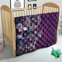 Samoan Siapo Art Tattoo Polynesian Pattern Quilt Purple Color - Polynesian Pride
