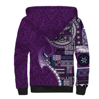 Samoan Siapo Art Tattoo Polynesian Pattern Sherpa Hoodie Purple Color LT03 - Polynesian Pride