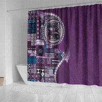 Samoan Siapo Art Tattoo Polynesian Pattern Shower Curtain Purple Color - Polynesian Pride