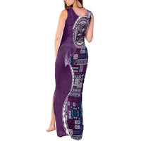 Samoan Siapo Art Tattoo Polynesian Pattern Tank Maxi Dress Purple Color - Polynesian Pride