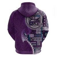 Samoan Siapo Art Tattoo Polynesian Pattern Zip Hoodie Purple Color LT03 - Polynesian Pride