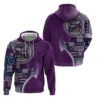 Samoan Siapo Art Tattoo Polynesian Pattern Zip Hoodie Purple Color LT03 - Polynesian Pride