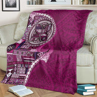 Samoan Siapo Art Tattoo Polynesian Pattern Blanket Pink Color - Polynesian Pride