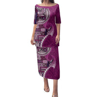 Samoan Siapo Art Tattoo Polynesian Pattern Family Matching Puletasi and Hawaiian Shirt Pink Color - Polynesian Pride