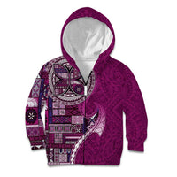 Samoan Siapo Art Tattoo Polynesian Pattern Kid Hoodie Pink Color - Polynesian Pride