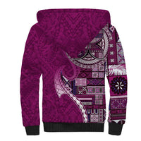 Samoan Siapo Art Tattoo Polynesian Pattern Sherpa Hoodie Pink Color LT03 - Polynesian Pride