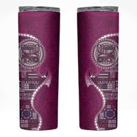 Samoan Siapo Art Tattoo Polynesian Pattern Skinny Tumbler Pink Color - Polynesian Pride