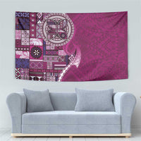 Samoan Siapo Art Tattoo Polynesian Pattern Tapestry Pink Color - Polynesian Pride