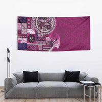 Samoan Siapo Art Tattoo Polynesian Pattern Tapestry Pink Color - Polynesian Pride