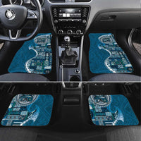 Samoan Siapo Art Tattoo Polynesian Pattern Car Mats Teal Color LT03 Set 4pcs Teal - Polynesian Pride