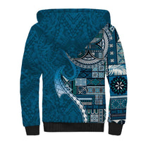 Samoan Siapo Art Tattoo Polynesian Pattern Sherpa Hoodie Teal Color LT03 - Polynesian Pride