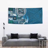 Samoan Siapo Art Tattoo Polynesian Pattern Tapestry Teal Color - Polynesian Pride