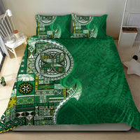 Samoan Siapo Art Tattoo Polynesian Pattern Bedding Set Green Color - Polynesian Pride