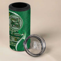 Samoan Siapo Art Tattoo Polynesian Pattern 4 in 1 Can Cooler Tumbler Green Color LT03 - Polynesian Pride