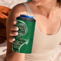 Samoan Siapo Art Tattoo Polynesian Pattern 4 in 1 Can Cooler Tumbler Green Color LT03 - Polynesian Pride