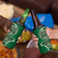 Samoan Siapo Art Tattoo Polynesian Pattern 4 in 1 Can Cooler Tumbler Green Color LT03 - Polynesian Pride