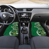 Samoan Siapo Art Tattoo Polynesian Pattern Car Mats Green Color LT03 Set 2pcs - Front Green - Polynesian Pride