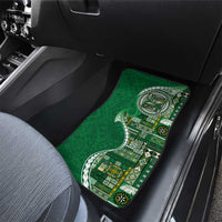 Samoan Siapo Art Tattoo Polynesian Pattern Car Mats Green Color LT03 - Polynesian Pride