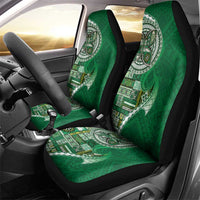 Samoan Siapo Art Tattoo Polynesian Pattern Car Seat Cover Green Color - Polynesian Pride