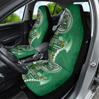 Samoan Siapo Art Tattoo Polynesian Pattern Car Seat Cover Green Color - Polynesian Pride