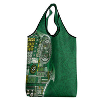 Samoan Siapo Art Tattoo Polynesian Pattern Grocery Bag Green Color LT03 - Polynesian Pride