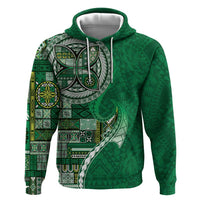 Samoan Siapo Art Tattoo Polynesian Pattern Hoodie Green Color - Polynesian Pride
